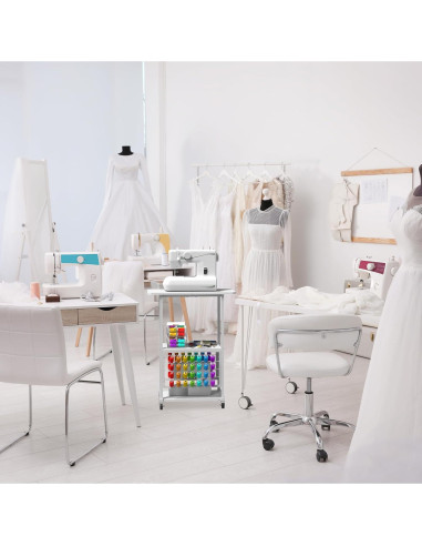 Mesa de Costura Rodante Jchccu con Soporte para 56 Bobinas