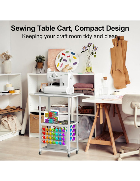 Mesa de Costura Rodante Jchccu con Soporte para 56 Bobinas