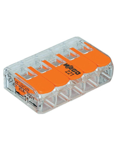 Conectores Compactos Wago 221-415 de 5 Conductores - Bolsa de 10
