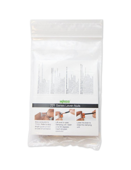 Conectores Compactos Wago 221-415 de 5 Conductores - Bolsa de 10