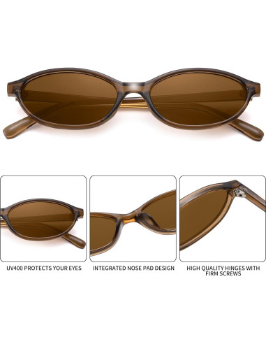 Gafas de sol ovaladas retro para mujeres - Y2K - 54mm