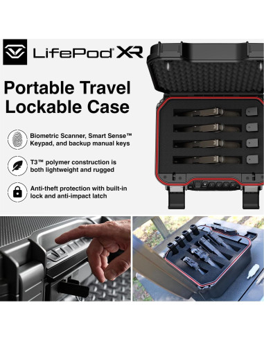 Caja Fuerte Impermeable VAULTEK LifePod XR Biométrico 3.4kg