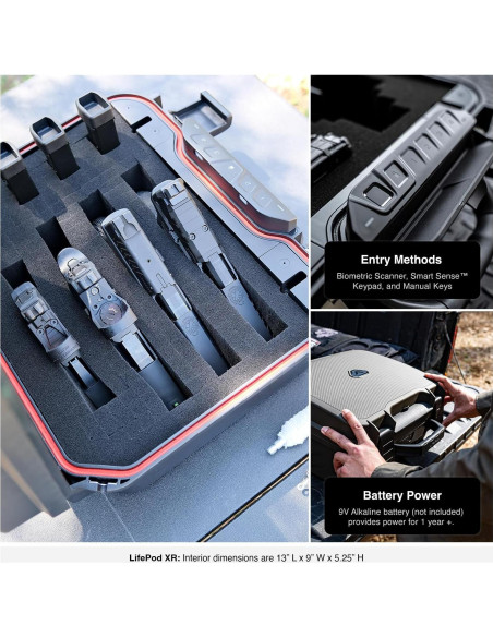 Caja Fuerte Impermeable VAULTEK LifePod XR Biométrico 3.4kg