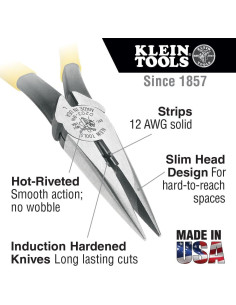 Alicates de Punta de Aguja Klein Tools D203-8N 20 cm Corte Lateral 2