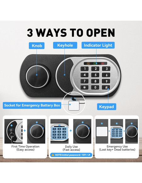 Caja Fuerte Pequeña ToruKeep 1.8 Pies Cúbicos Antirrobo