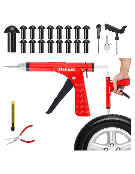 Kit de Reparación Neumáticos Tubeless Richcat 16 Tapones Hongo