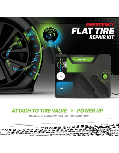 Kit de Emergencia Slime 50122 para Reparación de Neumáticos