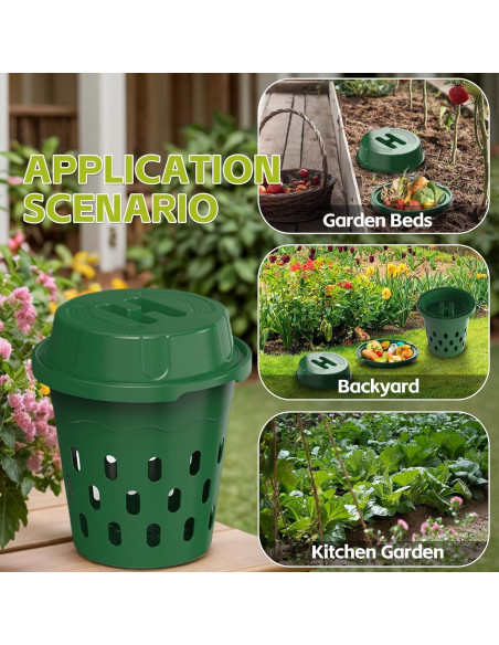 Compostador de Gusanos Inground TOP XIAN 2-Pack 8L Verde