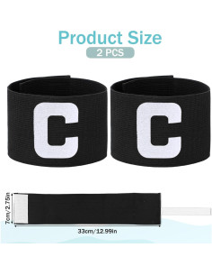 Brazaletes de Capitán Ajustables Styquenzer 2 Pcs Negro 7x33 cm 2