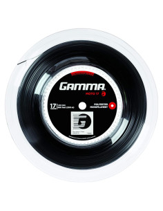 Cuerda de Tenis GAMMA Moto 17g Negra, Poliester Hexagonal