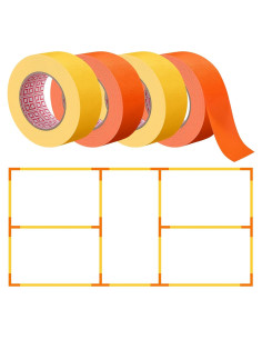 Cinta para Cancha Innconee 4 Rollos 5 cm x 50 m Amarillo Naranja