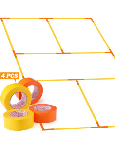 Cinta para Cancha Innconee 4 Rollos 5 cm x 50 m Amarillo Naranja 2