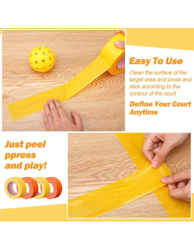 Cinta para Cancha Innconee 4 Rollos 5 cm x 50 m Amarillo Naranja