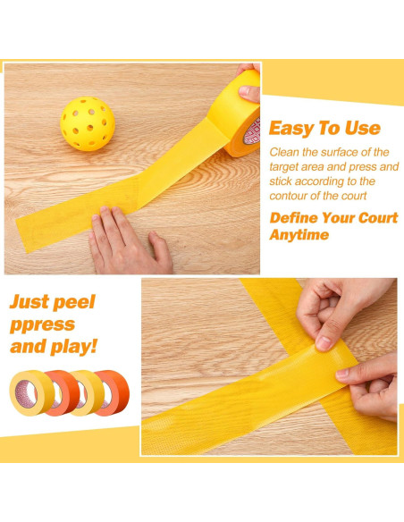 Cinta para Cancha Innconee 4 Rollos 5 cm x 50 m Amarillo Naranja