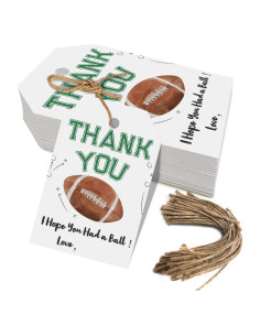 50 Etiquetas de Agradecimiento de Fútbol Aukolass 5.6x8.9cm