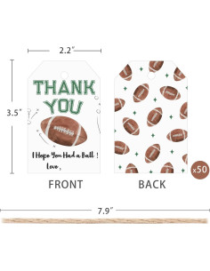 50 Etiquetas de Agradecimiento de Fútbol Aukolass 5.6x8.9cm 2