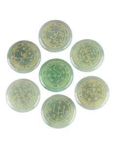 Conjunto de 7 Talismanes de Piedra SUNYIK Aventurina Verde