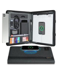 Carpeta de Negocios CARDSILK con Cargador 8000mAh - Negro