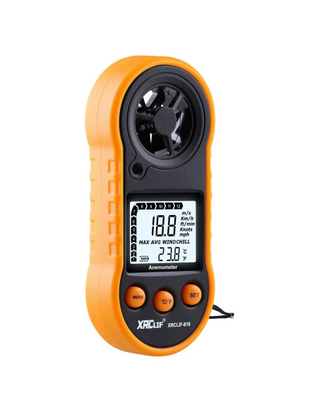 Anemómetro Digital de Mano XRCLIF - Medidor de Viento y Temperatura