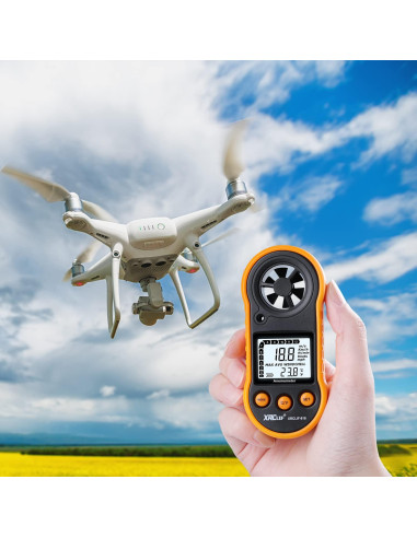Anemómetro Digital de Mano XRCLIF - Medidor de Viento y Temperatura