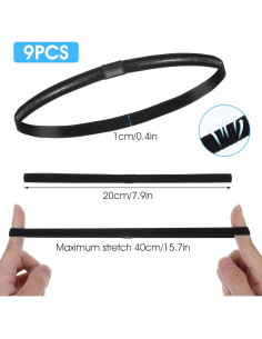 9 Cintas Elásticas Deportivas Antideslizantes HJZHII - Neutras 2
