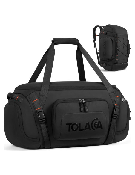 Bolsa de Gimnasio Tolaccea 40L Impermeable 3 en 1 Negro