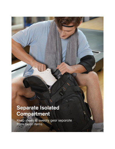 Bolsa de Gimnasio Tolaccea 40L Impermeable 3 en 1 Negro