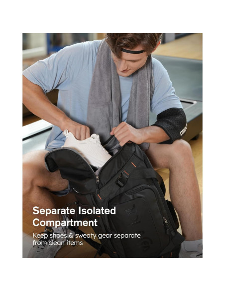 Bolsa de Gimnasio Tolaccea 40L Impermeable 3 en 1 Negro