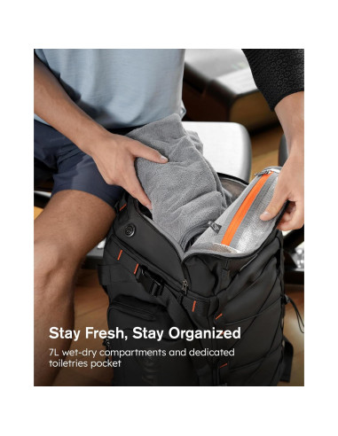 Bolsa de Gimnasio Tolaccea 40L Impermeable 3 en 1 Negro