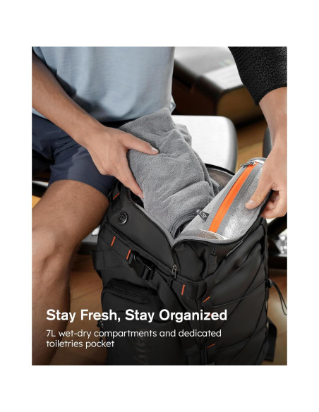 Bolsa de Gimnasio Tolaccea 40L Impermeable 3 en 1 Negro