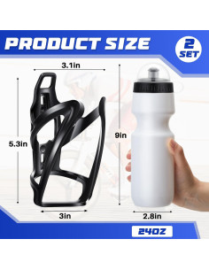 Soporte para Botella de Agua Mifoci + Botella 0.71L Blanca 2