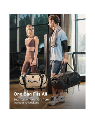 Bolsa de Gimnasio Tolaccea 40L Impermeable 3 en 1 Negro