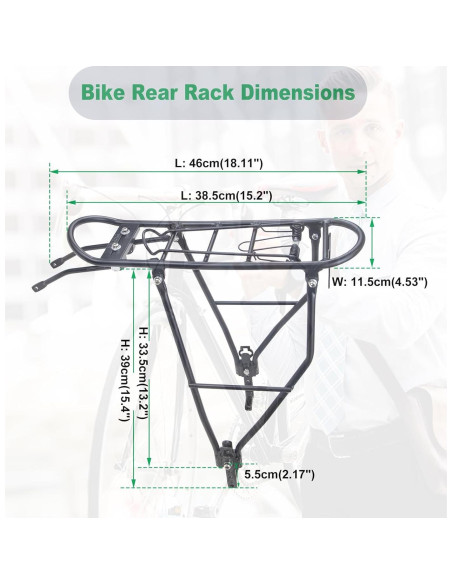 Portaequipajes Trasero BALINGE Ajustable 25kg Aluminio Negro