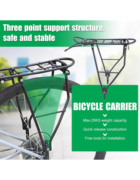 Portaequipajes Trasero BALINGE Ajustable 25kg Aluminio Negro