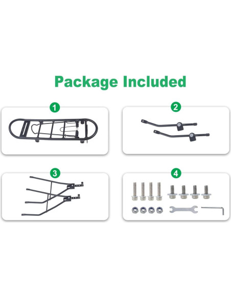 Portaequipajes Trasero BALINGE Ajustable 25kg Aluminio Negro