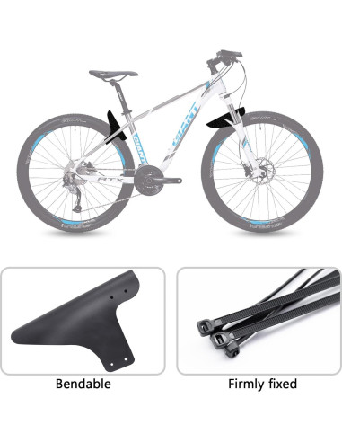 Guardabarros de Bicicleta BlingKingdom 2pcs Universal Negro