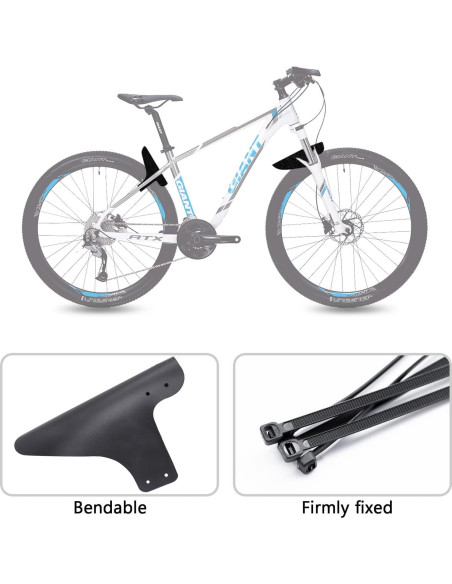 Guardabarros de Bicicleta BlingKingdom 2pcs Universal Negro