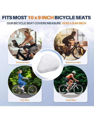 Cubierta de Asiento de Bicicleta Feekoon Blanca con Almohadilla
