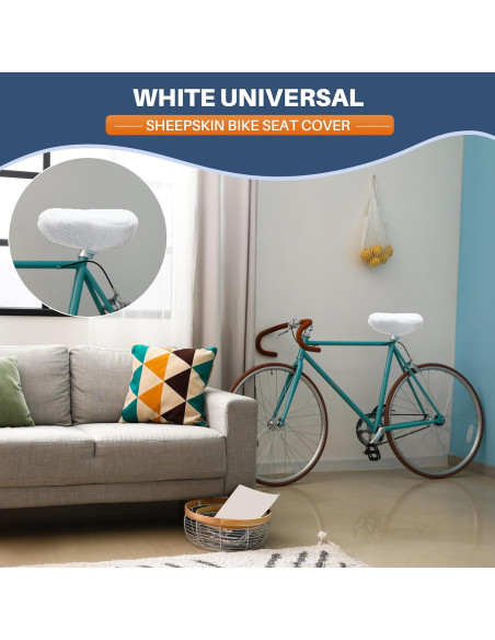 Cubierta de Asiento de Bicicleta Feekoon Blanca con Almohadilla
