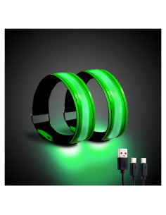 Brazalete LED recargable OMKHE para correr - Paquete de 2