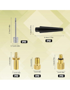 Juego de Adaptadores de Válvula de Bicicleta NQEUEPN 16 Piezas 2