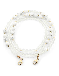 Cadena para Gafas de Piedra Preciosa Howlite Blanca