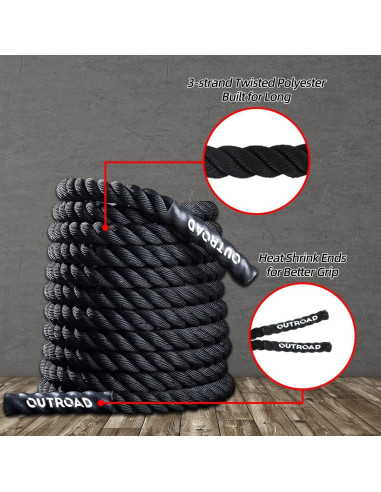 Cuerda de Batalla OUTROAD 30ft (9.14m) Poliéster 1.5"