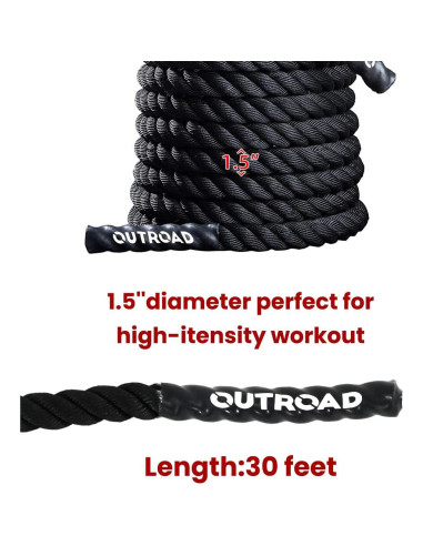 Cuerda de Batalla OUTROAD 30ft (9.14m) Poliéster 1.5"