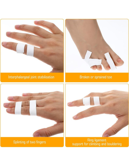 Cinta Deportiva KFHENSOMR para Dedos y Pies 6 Rollos 1.27 cm x 5 m