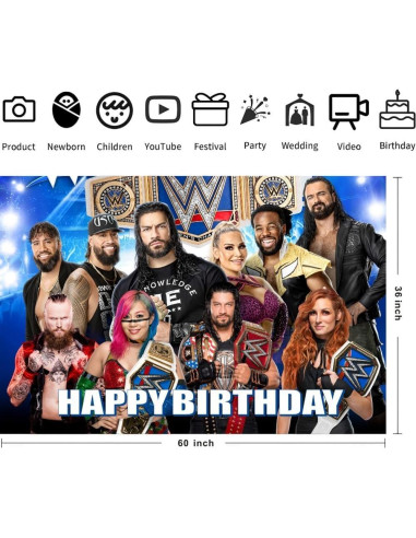 Fondo Decorativo de Pared ARHAVI para Fiesta de Lucha 1.52x1m