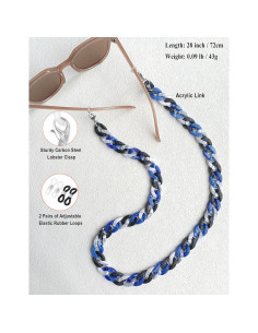 Cadena de Gafas Acrílicas Cosace 71 cm Antideslizante Gris 2