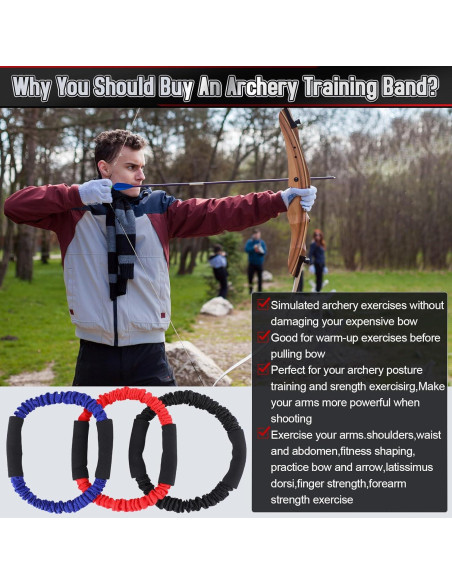 Entrenador de Fuerza de Arco RoundFunny 3 Pcs 30-50 Lbs