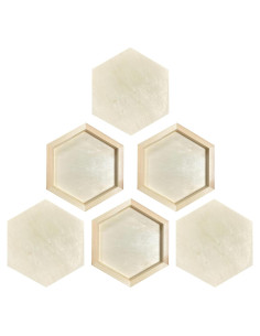 Lienzo Hexagonal de Madera Cregugua 20.32x22.86 cm - 6 Piezas