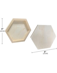Lienzo Hexagonal de Madera Cregugua 20.32x22.86 cm - 6 Piezas 2
